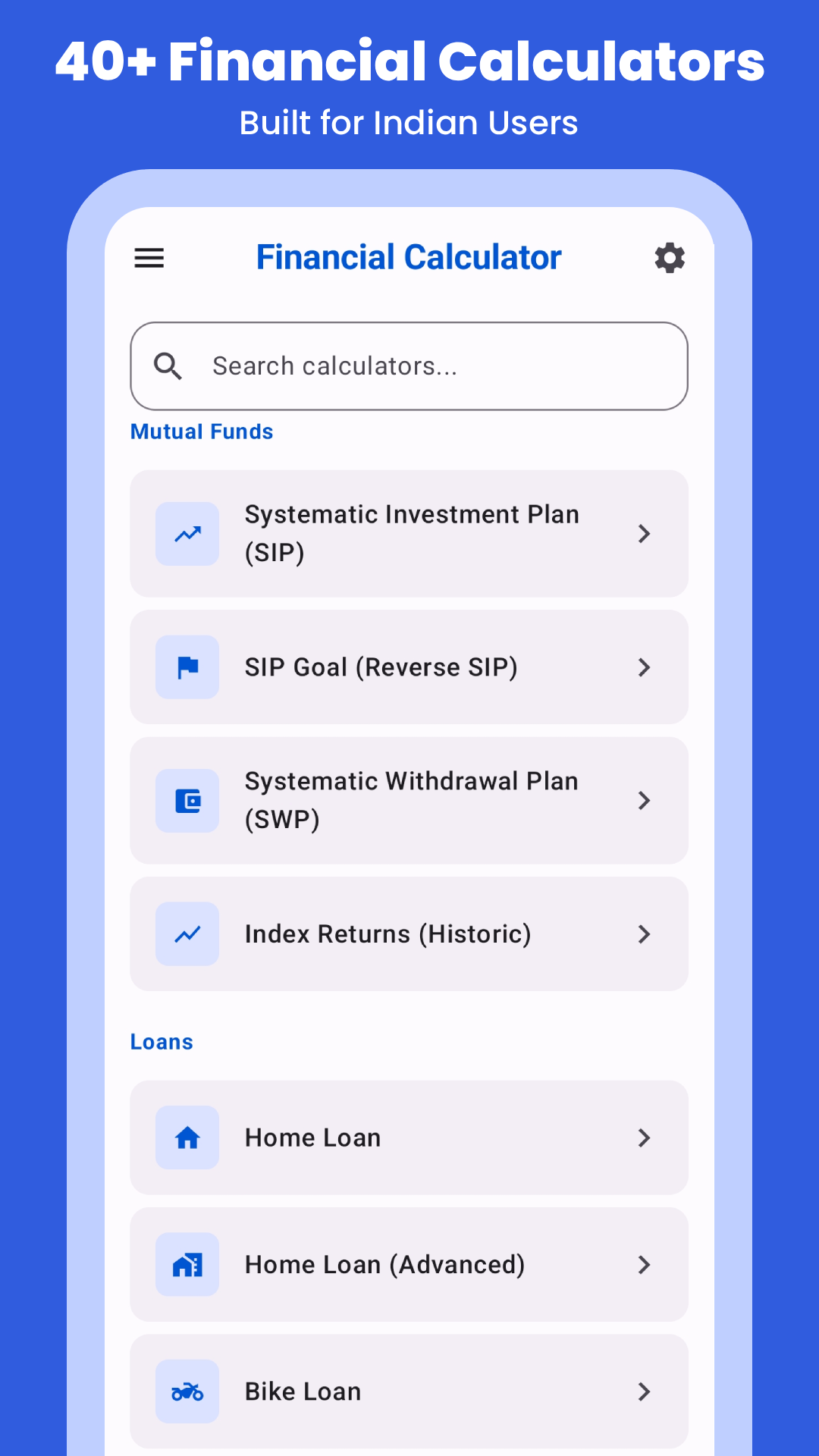 Calculator categories